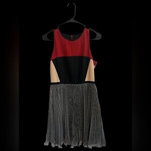 Anthropologie Dress, Lightweight, Colorblock & Gangham, Size Small